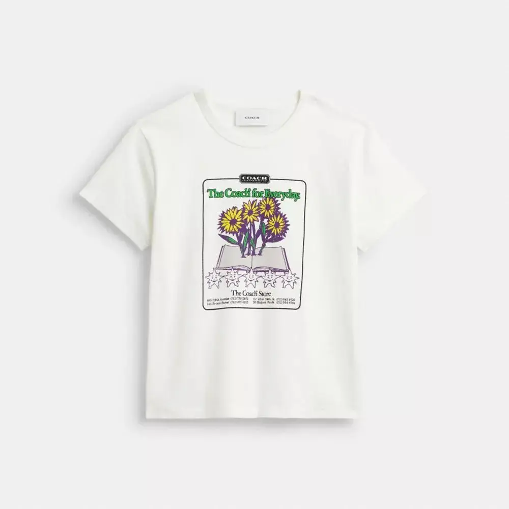 Coach Floral Collage T-Shirt In Organic Cotton