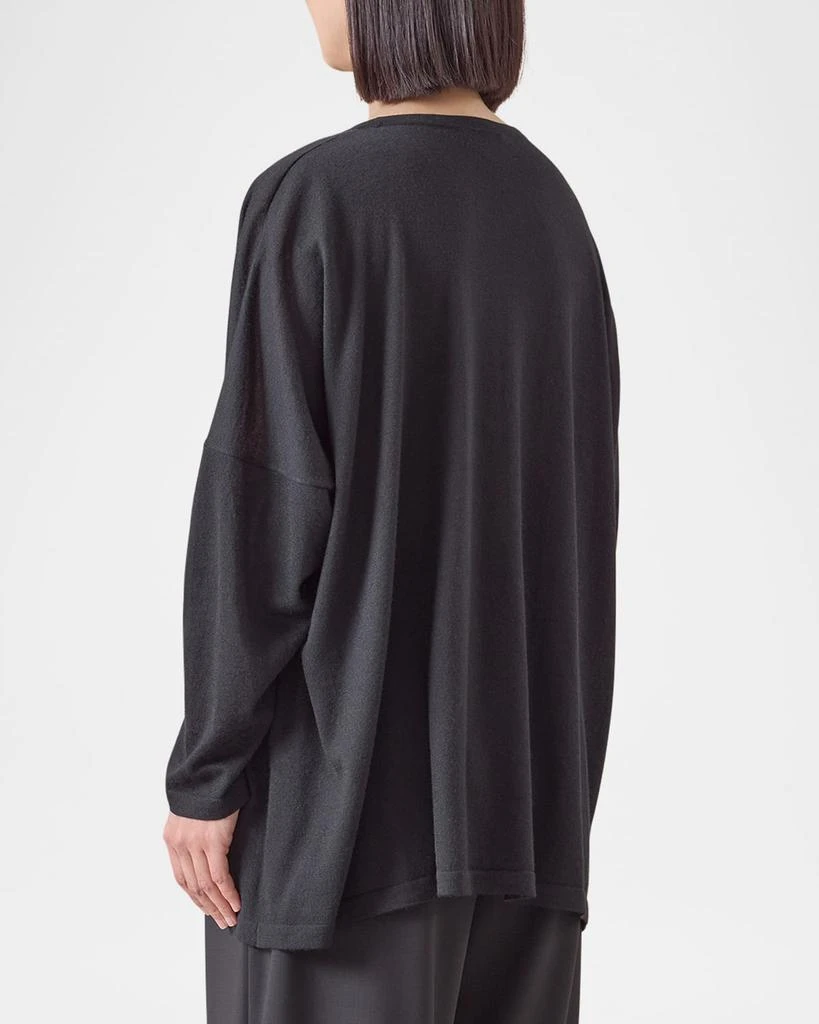 Eskandar Ultrafine Cashmere Wide Round-Neck Sweater (Mid Plus Length) 3