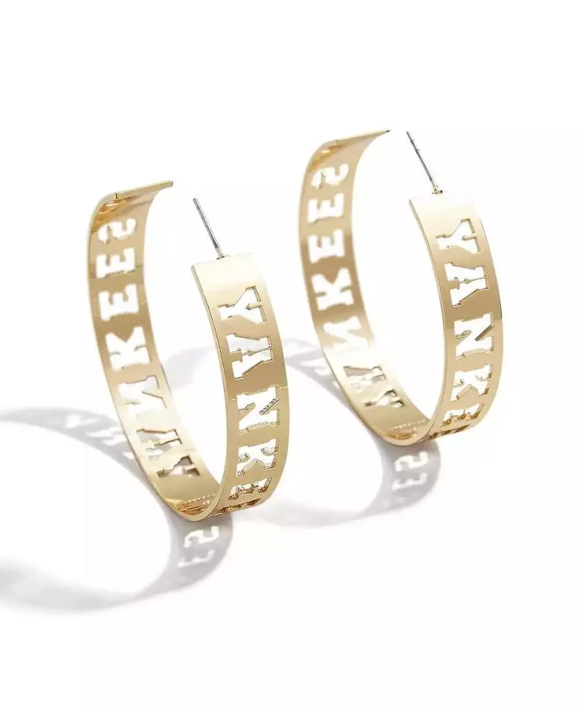 WEAR by Erin Andrews x Baublebar Women's New York Yankees Large Cutout Hoop Earrings