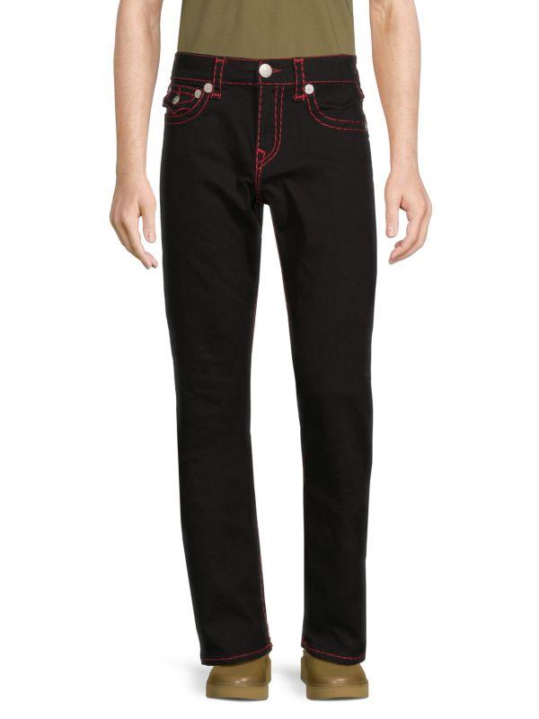 True Religion Ricky Relaxed Straight Contrast Seam Jeans