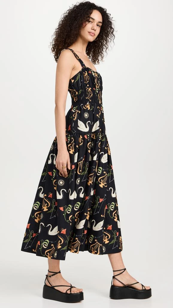 Kitri Isobel Black Cygnus and Lyra Print Midi Dress 3