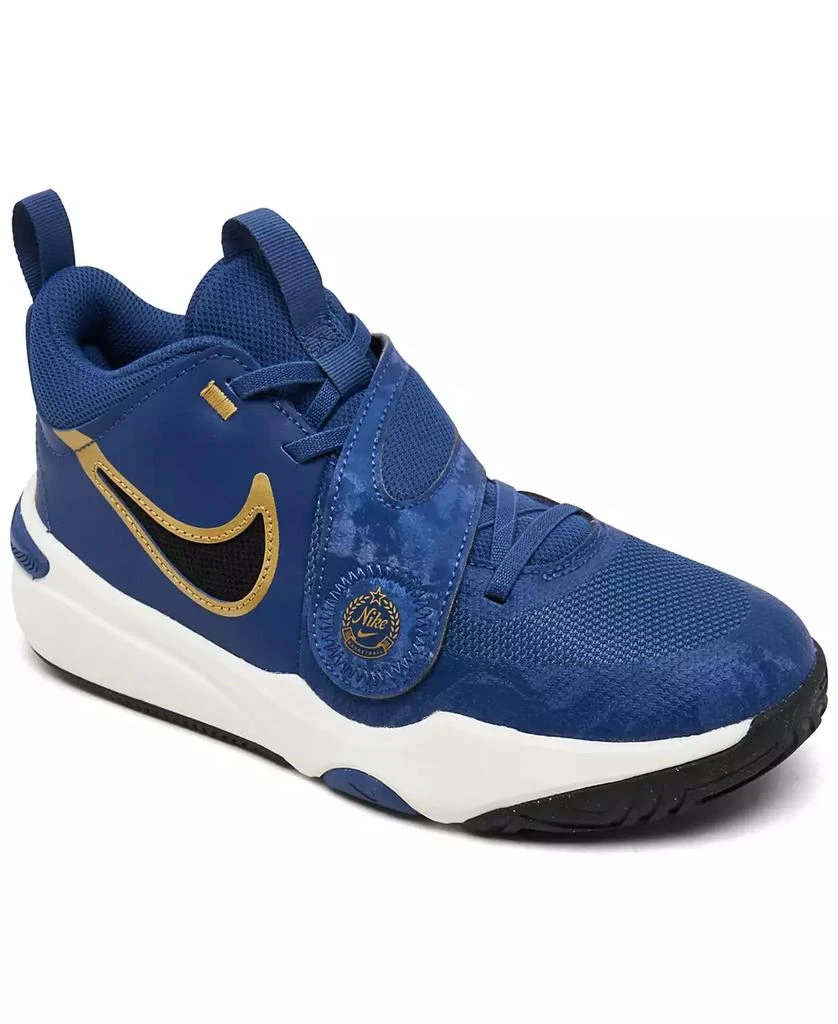 NIKE Big Kids' Team Hustle D 11 Fastening Strap Basketball Sneakers from Finish Line 1
