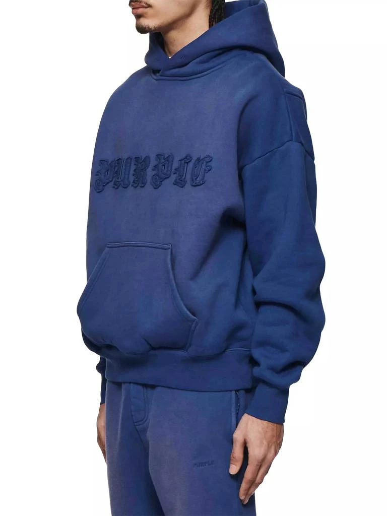 Purple Brand Appliqué Logo Cotton Fleece Hoodie 2