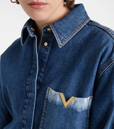 Valentino VGold distressed denim shirt 4