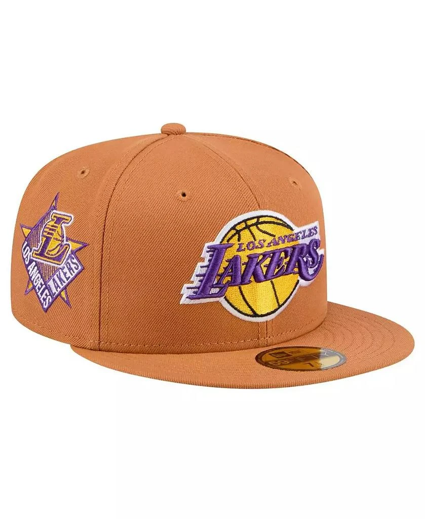 New Era Men's Tan Los Angeles Lakers Color Pack 59FIFTY Fitted Hat 1