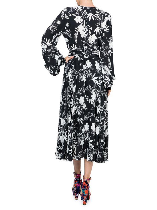 Meghan LA LilyPad Floral Wrap Midi Dress