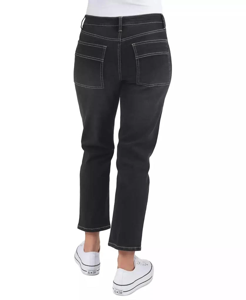 Indigo Rein Juniors' High-Rise Seamed Straight-Leg Jeans 2