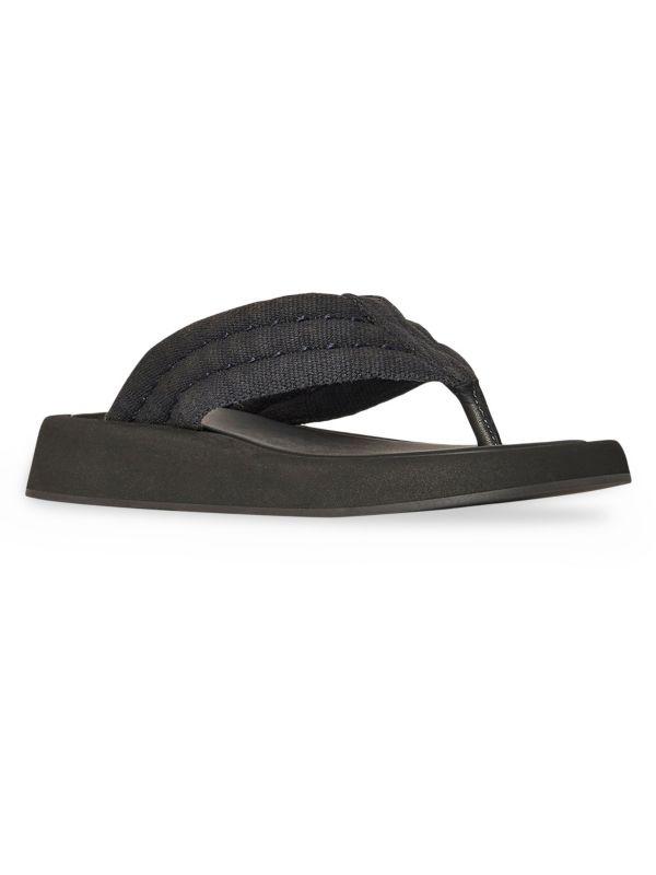 The Row Ginza Quilted Canvas Flip Flops