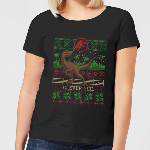 Jurassic Park Jurassic Park Clever Girl Women's Christmas T-Shirt - Black
