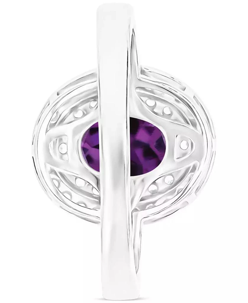 Macy
s Amethyst (1-1/20 ct. t.w.)
Lab-Grown White Sapphire (3/4 ct. t.w.) Oval Halo Birthstone Ring in Sterling Silver (Also in Additional Birthstones) 4