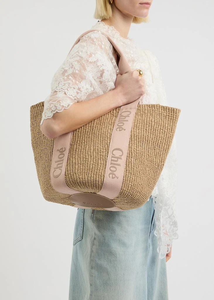 Chloé Woody woven raffia basket bag 5