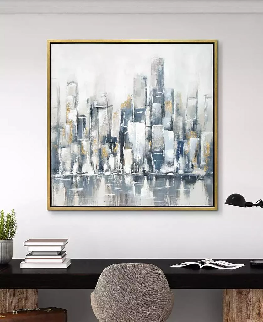 Empire Art Direct Winter Cityscape Textured Glitter Hand Painted Canvas Wall Art, 36" x 36" 4