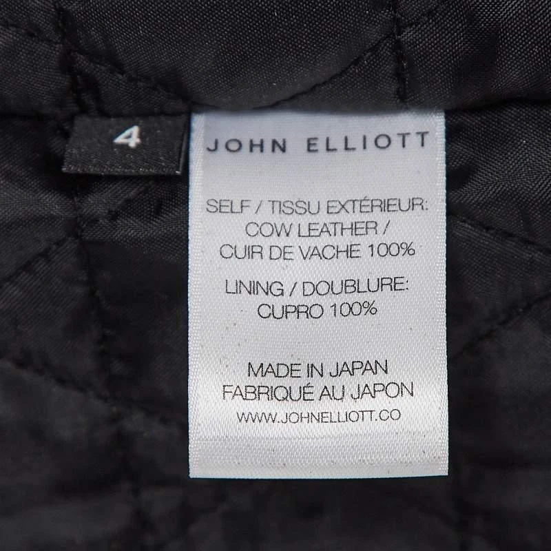 John Elliott John Elliott X Blackmeans Beige Distress Ivory Paint Leather Riders Jacket XL 6