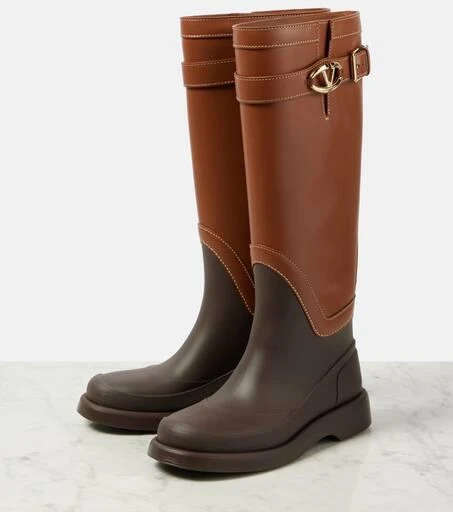 Valentino VLogo Bold leather knee-high boots 5