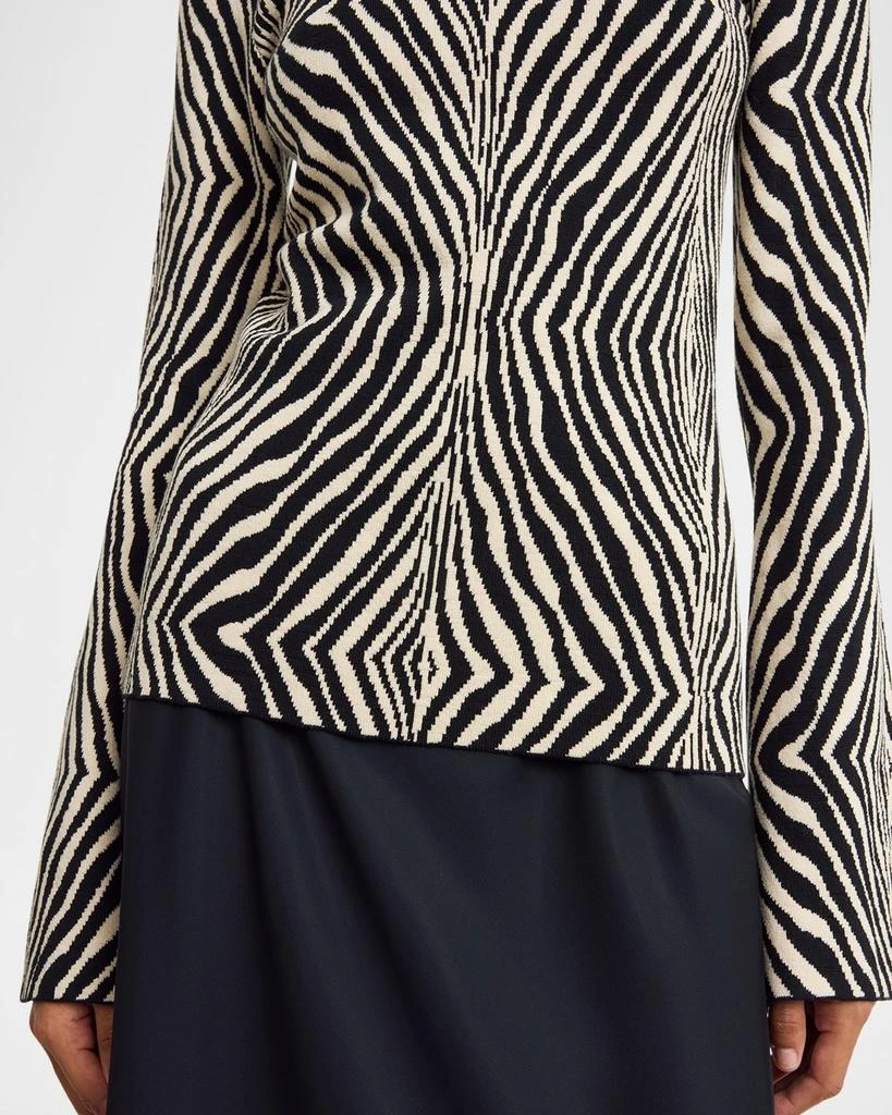 BY MALENE BIRGER Bernie Mock-Neck Zebra Intarsia Sweater 4
