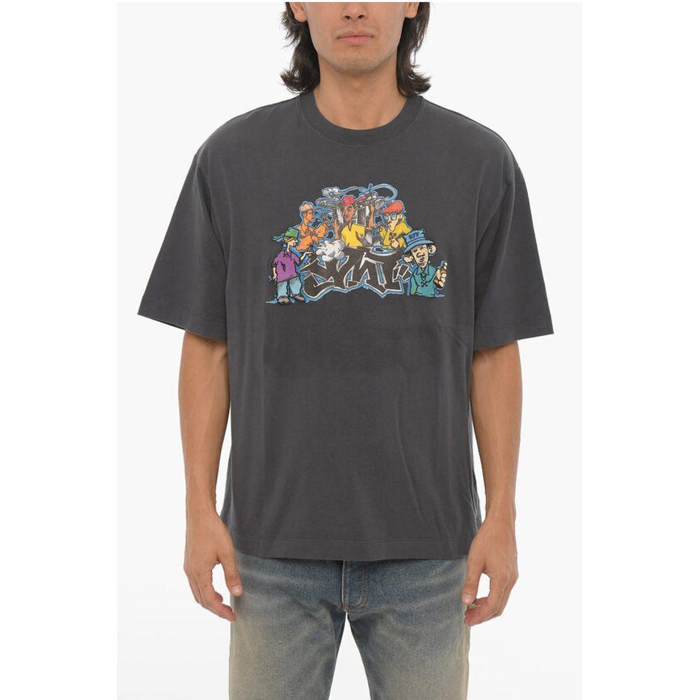 Off-White Off- SEASONAL Crew-neck T-Shirt with Graffiti Men's Print