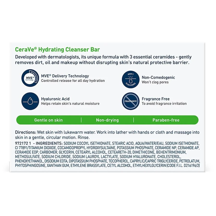 CeraVe Hydrating Cleansing Bar for Normal to Dry Skin 2