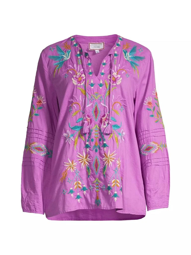 Johnny Was Gabriella Pintuck Embroidered Blouse 1