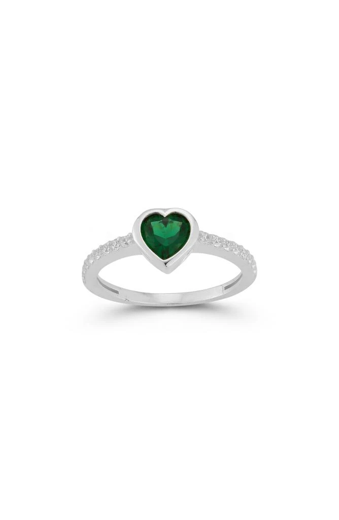 Sphera Milano Rhodium Plate Heart CZ Ring 1