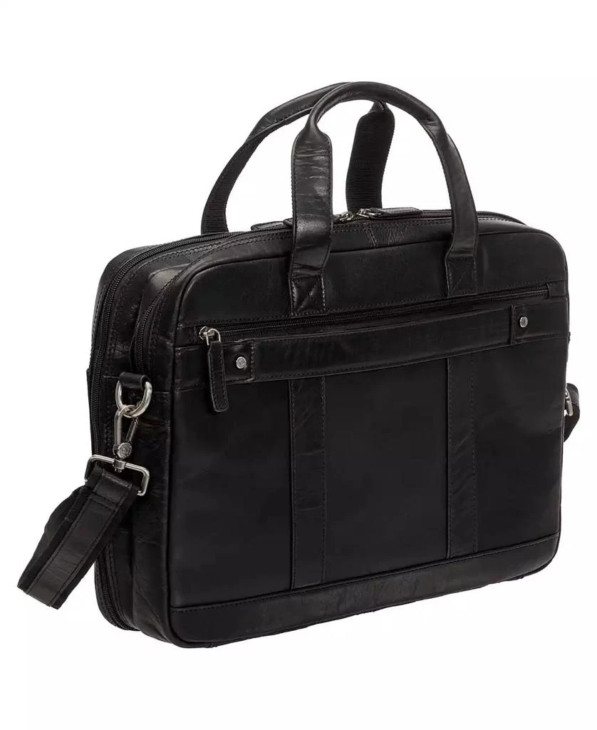 Mancini Leather Goods Men's Buffalo Double Compartment Briefcase for 15.6" Laptop and Tablet 2