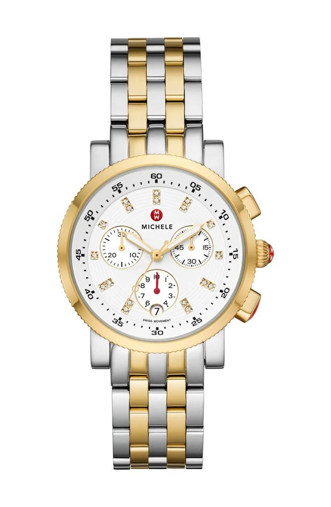 Michele Women's Diamond Accent Two-Tone Sport Sail Watch, 38mm - 0.06ctw