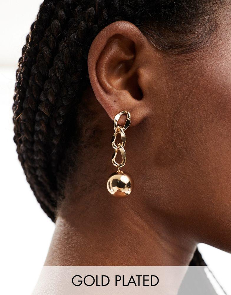 8 Other Reasons 8 Other Reasons chain drop ball earrings in gold plated