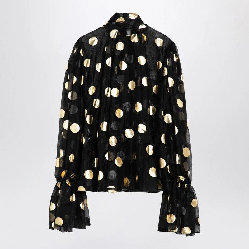 Dolce & Gabbana Dolce&Gabbana Silk Organza Lamé Polka Dot Blouse 2
