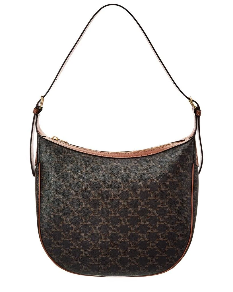 Celine CELINE Heloise Medium Triomphe Canvas & Leather Hobo Bag 1