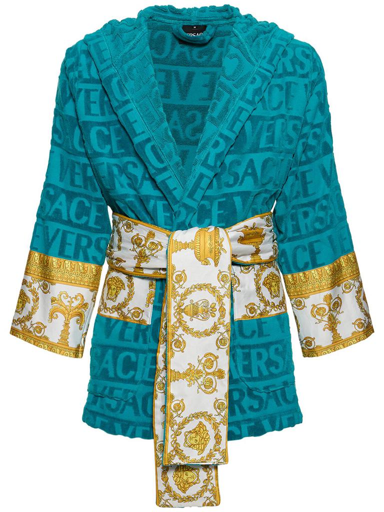 VERSACE Barocco & Robe Short Cotton Robe