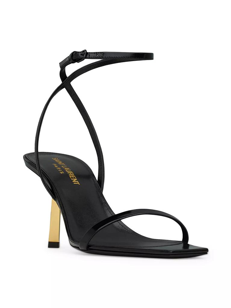Saint Laurent Lee Sandals In Glazed Leather