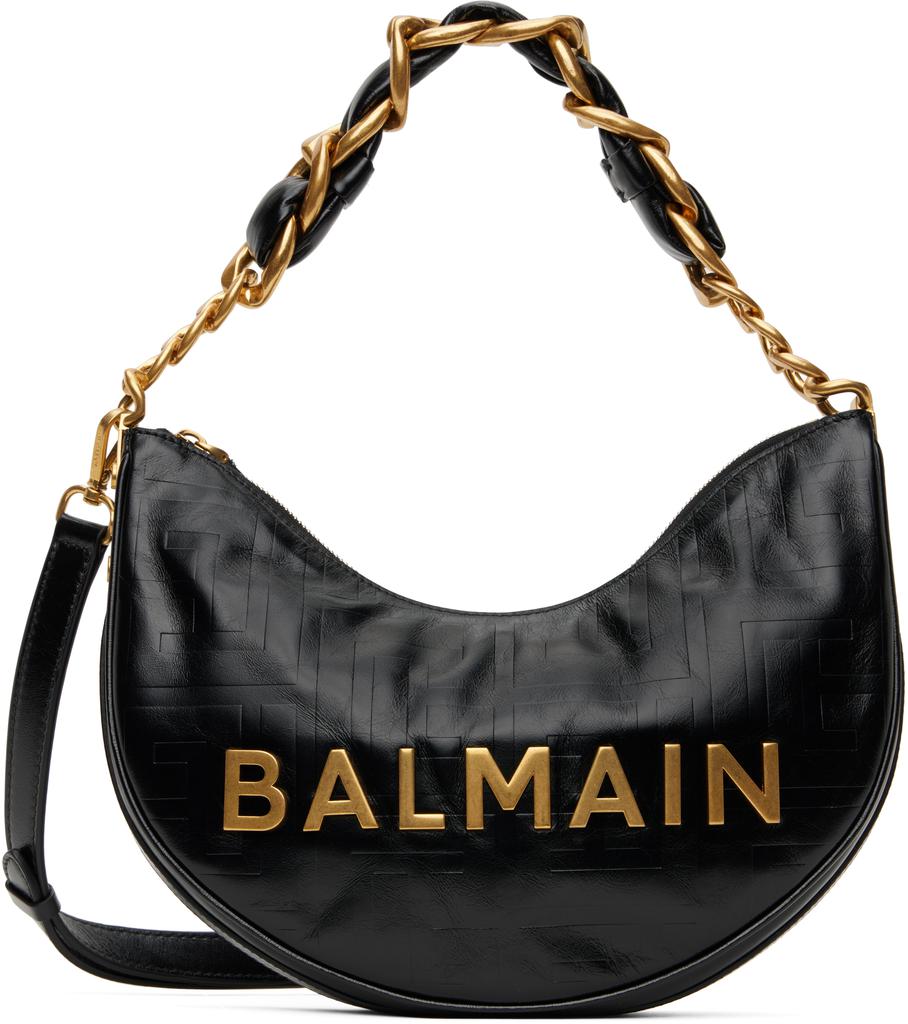 Balmain 1945 Soft Pouch-pb Emb Crinkled Lth - Shoulder Bags