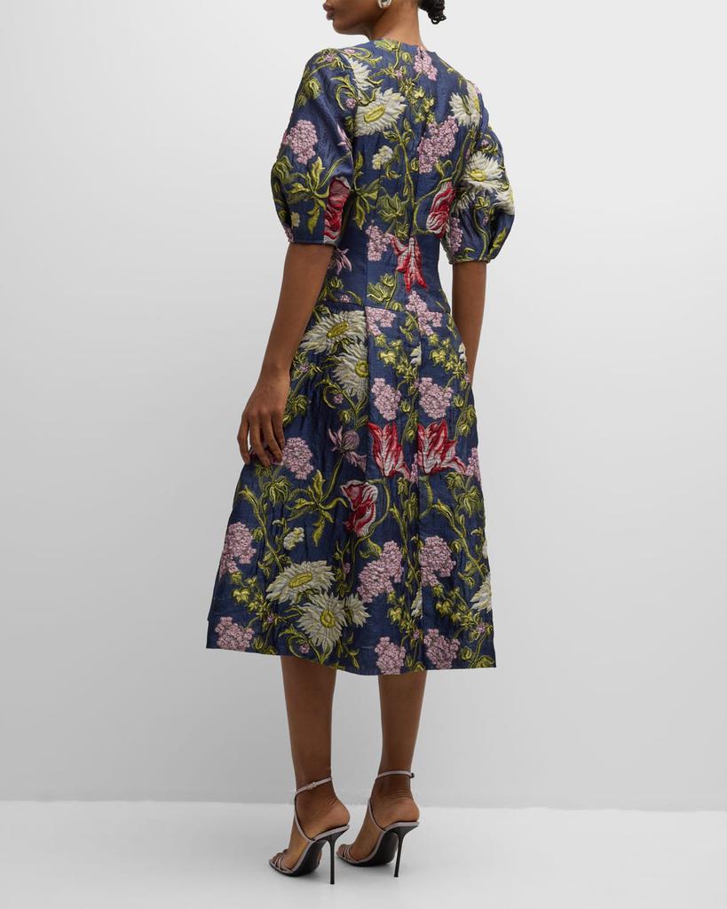 今期　Floral Jacquard Volume Sleeves Dress ASOS EDITION floral jacquard volume sleeve mini dress | ASOS