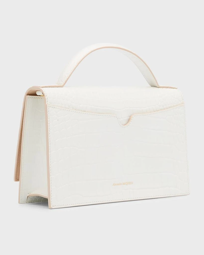 Alexander McQueen Medium Skull Croc-Embossed Top-Handle Bag 7