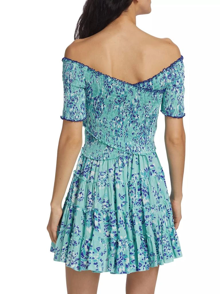 Poupette St Barth Soledad Floral Smocked Minidress 5