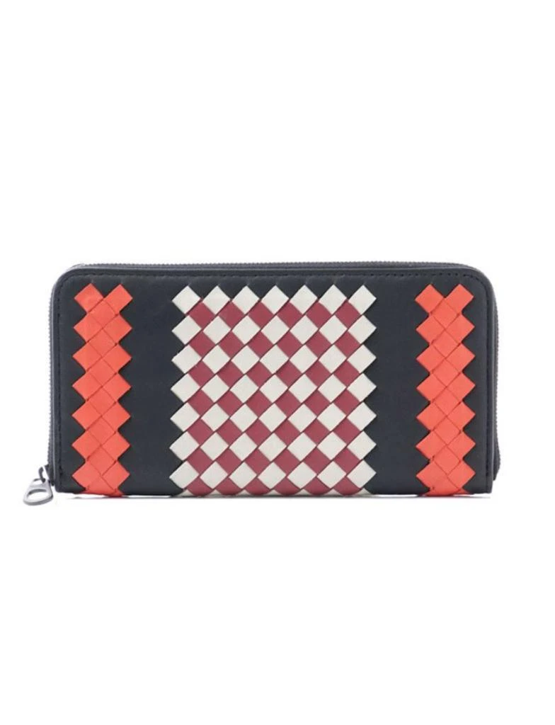 Bottega Veneta Bottega Veneta Intrecciato Long Wallet in Black,Red 1