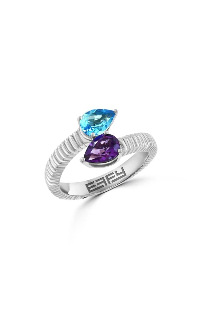 Effy Sterling Silver Amethyst 
Blue Topaz Bypass Ring