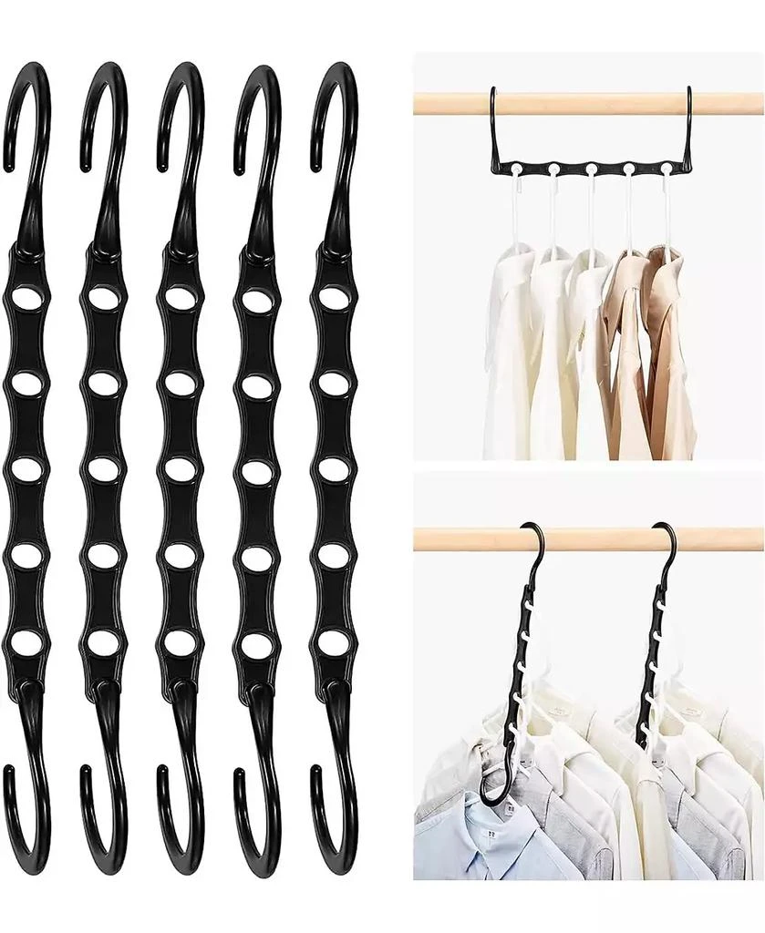 HOUSE DAY Magic Space Saving Hangers Sturdy Cascading Hangers with 5 Holes Closet Organizers and Storage College Dorm Room Essentials