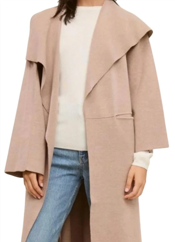 Charlotte Avery Wrapped Up Sweater Coat In Beige 2