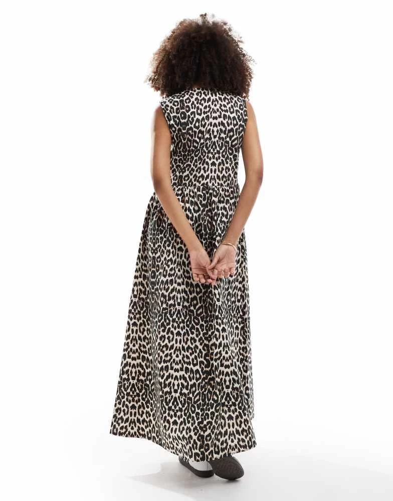 ASOS ASOS DESIGN tie front maxi dress in animal print 4