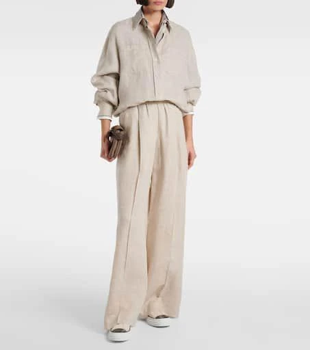 Brunello Cucinelli Suede-trimmed canvas sneakers 3