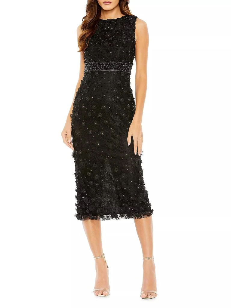 Mac Duggal Floral Beaded Sheath Dress 1