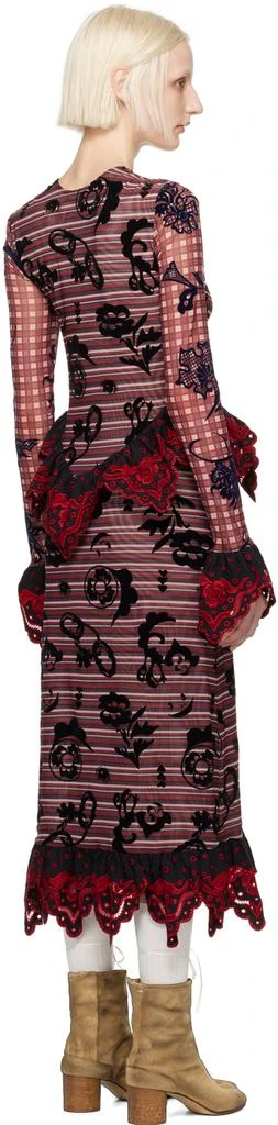 CHOPOVA LOWENA Red Sharon Hatch Midi Dress 3