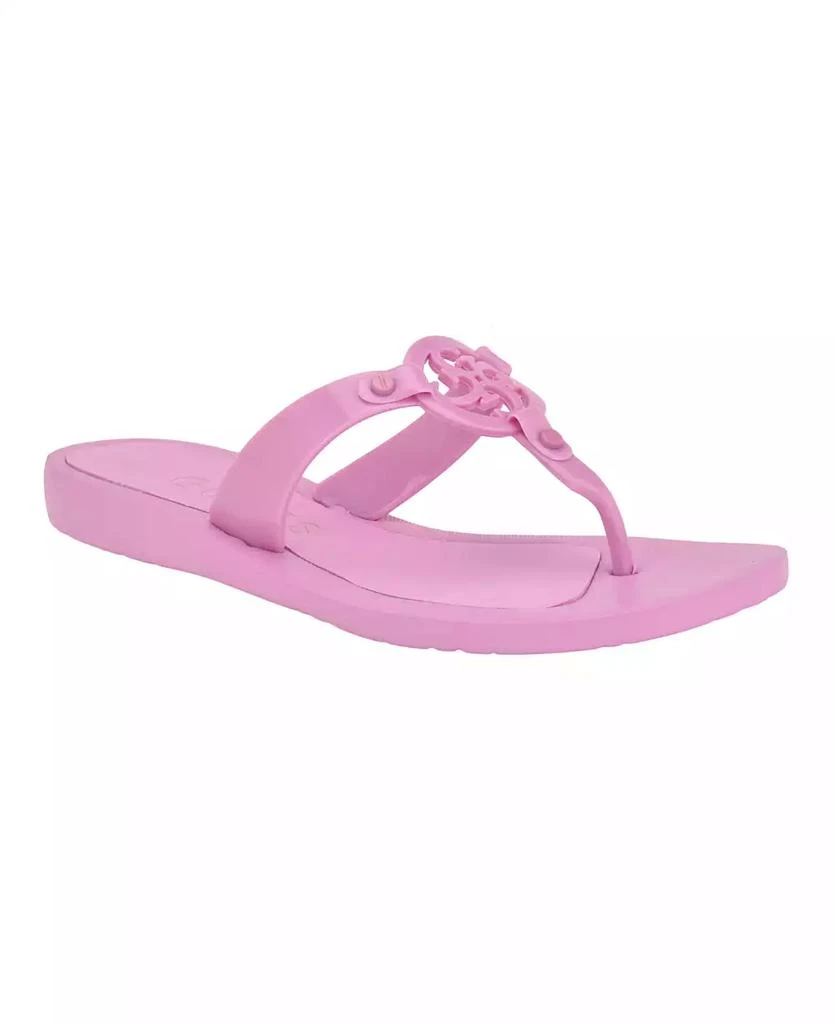 GUESS Women's Tyana Eva Flex Bottom Logo Thong Sandals 1