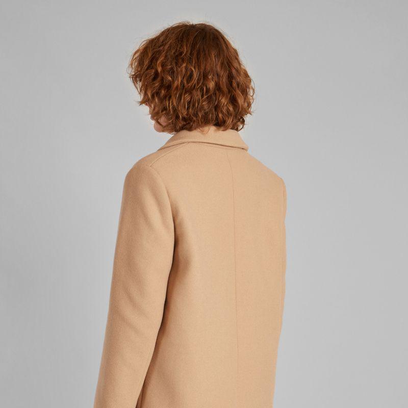 L'Exception Paris Straight coat in new wool made in France Sable L'EXCEPTION PARIS