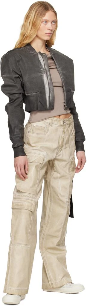 Rick Owens Beige Hollywood Double Cargo Jeans 4