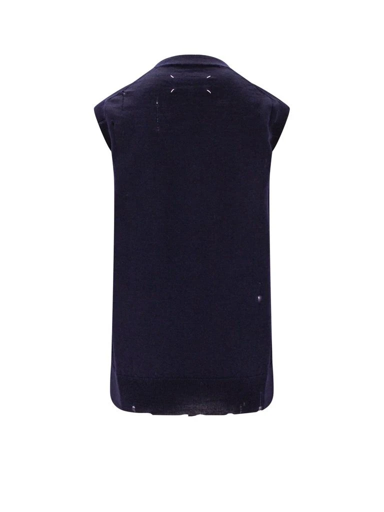 MAISON MARGIELA Maison Margiela Logo Embroidered V-Neck Knitted Vest 2