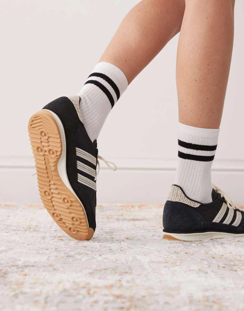 Adidas adidas Originals SL 72 OG crochet trainers in black and cream 3