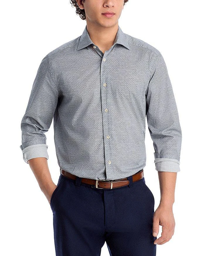 Jack Victor Bruce Cotton Blend Printed Button Down Shirt 1