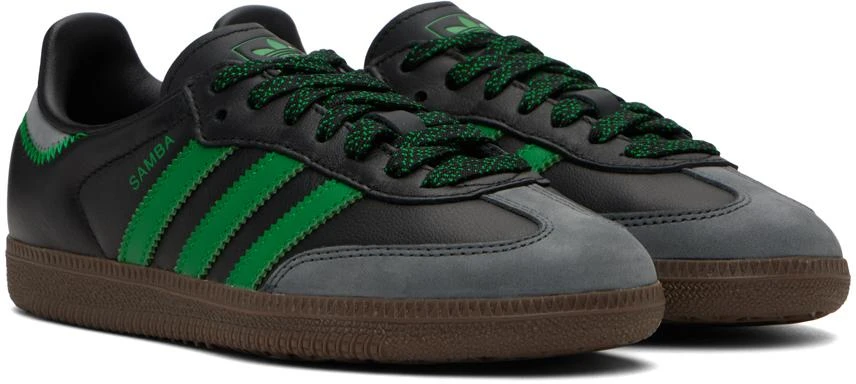 adidas Originals Black & Green Samba Sneakers 4