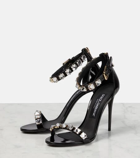 Dolce & Gabbana Embellished patent leather sandals 5